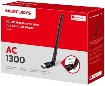 Сетевой адаптер Wi-Fi Mercusys MA30H AC1300 USB 2.0 (ант.внеш.несъем.) 1ант. - купить недорого с доставкой в интернет-магазине
