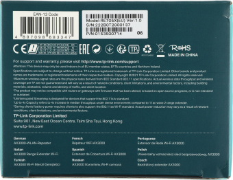 Повторитель беспроводного сигнала TP-Link RE705X AX3000 10/100/1000BASE-TX белый - купить недорого с доставкой в интернет-магазине