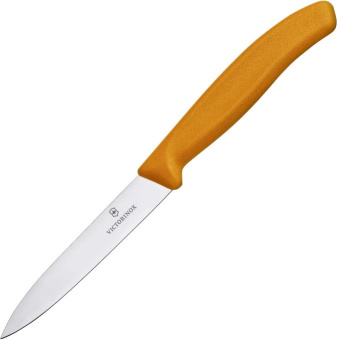 Нож кухонный Victorinox Swiss Classic (6.7606.L119) стальной для чистки овощей и фруктов лезв.80мм прямая заточка оранжевый - купить недорого с доставкой в интернет-магазине