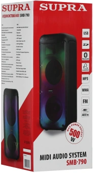 Минисистема Supra SMB-790 черный 65Вт FM USB BT micro SD - купить недорого с доставкой в интернет-магазине