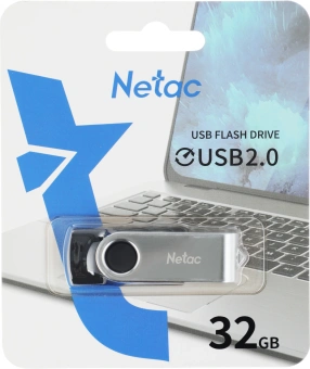 Флеш Диск Netac 32GB U505 NT03U505N-032G-20BK USB2.0 черный/серебристый - купить недорого с доставкой в интернет-магазине