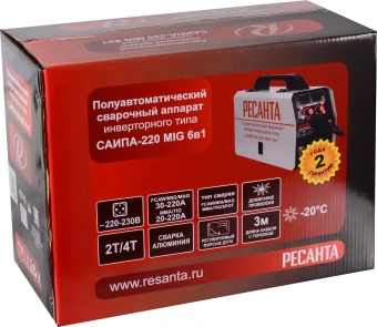 Сварочный аппарат Ресанта САИПА-220 инвертор ММА DC - купить недорого с доставкой в интернет-магазине