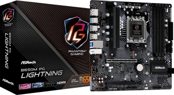 Материнская плата Asrock B650M PG LIGHTNING Socket AM5 AMD B650 4xDDR5 mATX AC`97 8ch(7.1) 2.5Gg RAID+HDMI+DP - купить недорого с доставкой в интернет-магазине