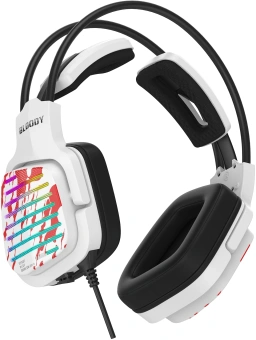 Наушники с микрофоном A4Tech Bloody G565 белый/рисунок 0.2м мониторные оголовье (G565 ENERGY WHITE) - купить недорого с доставкой в интернет-магазине