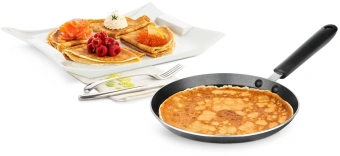 Сковорода блинная Rondell Pancake frypan RDA-1408 круглая 22см покрытие: Xylan Plus ручка несъемная (без крышки) черный - купить недорого с доставкой в интернет-магазине