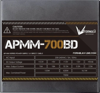 Блок питания Formula ATX 700W APMM-700BD 80+ bronze (20+4pin) APFC 120mm fan 5xSATA RTL - купить недорого с доставкой в интернет-магазине