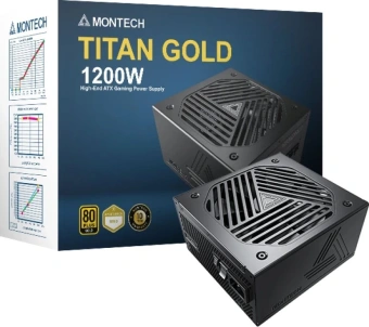 Блок питания Montech ATX 1200W Titan Gold Gen.5 80+ gold (20+4pin) APFC 135mm fan 12xSATA Cab Manag RTL - купить недорого с доставкой в интернет-магазине