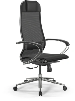 Кресло Метта ErgoLife Set 12 черный сиденье черный сетка с подголов. крестов. сталь хром - купить недорого с доставкой в интернет-магазине