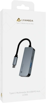 Разветвитель USB-C Lyambda LC105 2порт. серый - купить недорого с доставкой в интернет-магазине