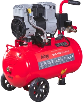 Компрессор поршневой Fubag OLS 190/24 CM1.6 безмасляный 190л/мин 24л 1200Вт красный/черный - купить недорого с доставкой в интернет-магазине