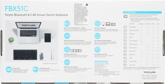 Клавиатура A4Tech FBX51C серый USB беспроводная BT/Radio slim Multimedia для ноутбука (FBX51C GREY) - купить недорого с доставкой в интернет-магазине