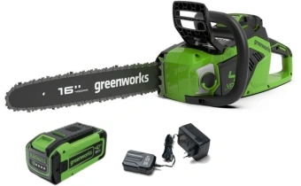 Цепная пила Greenworks GD40CS18 аккум. 1800Вт 2.4л.с. дл.шины:16" (40cm) 1аккум. 8Ач ЗУ (2005807UH) - купить недорого с доставкой в интернет-магазине