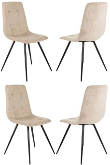 Стул для дома Бюрократ CH-K1_4 комплект 4шт бежевый Holland 06 металл черный на ножках (CH-K1_1/HL07_4) - купить недорого с доставкой в интернет-магазине