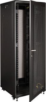 Шкаф серверный Lanmaster Business (TWT-CBB-47U-8X12-P1) напольный 47U 800x1200мм пер.дв.перфор. задн.дв.перфор.2-хст. 2 бок.пан. 800кг черный - купить недорого с доставкой в интернет-магазине