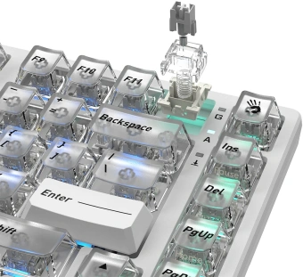 Клавиатура A4Tech Bloody MS76 механическая белый USB Multimedia for gamer LED (MS76) кабель 1.8м - купить недорого с доставкой в интернет-магазине
