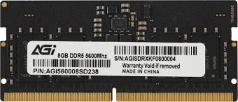 Память DDR5 8GB 5600MHz AGi AGI560008SD238 RTL PC5-44800 CL40 SO-DIMM 262-pin 1.1В single rank Ret - купить недорого с доставкой в интернет-магазине