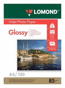 Фотобумага Lomond 0102145 A4/85г/м2/100л./белый глянцевое для струйной печати - купить недорого с доставкой в интернет-магазине
