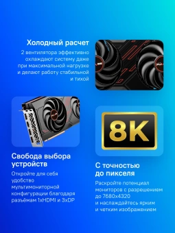 Видеокарта Sapphire PCI-E 4.0 11324-01-20G PULSE RX 7600 GAMING AMD Radeon RX 7600 8Gb 128bit GDDR6 2355/17500 HDMIx1 DPx3 HDCP Ret - купить недорого с доставкой в интернет-магазине