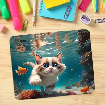 Коврик для мыши Cactus Fish Cat рисунок 300x250x3мм (CS-MP-D15M) - купить недорого с доставкой в интернет-магазине