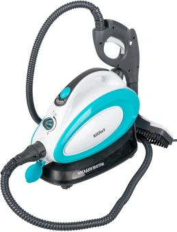 Пароочиститель напольный Kitfort КТ-914 1500Вт белый/голубой - купить недорого с доставкой в интернет-магазине