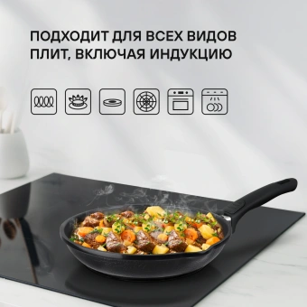 Сковорода Rondell Escurion RDA-867 круглая 24см покрытие: Xylan Plus ручка съемная (без крышки) черный - купить недорого с доставкой в интернет-магазине