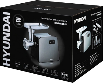 Мясорубка Hyundai HY-MG2322 1200Вт черный/серебристый - купить недорого с доставкой в интернет-магазине