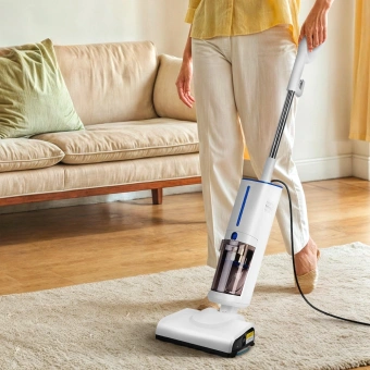 Пылесос паровой Kitfort КТ-5157-3 1000Вт белый/синий - купить недорого с доставкой в интернет-магазине