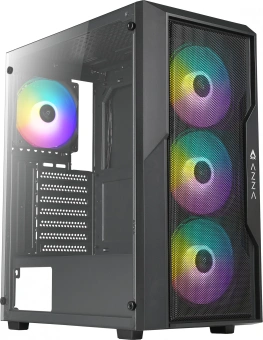 Корпус Azza Fighter черный без БП ATX 4x120mm 2x140mm 2xUSB2.0 1xUSB3.0 audio bott PSU - купить недорого с доставкой в интернет-магазине