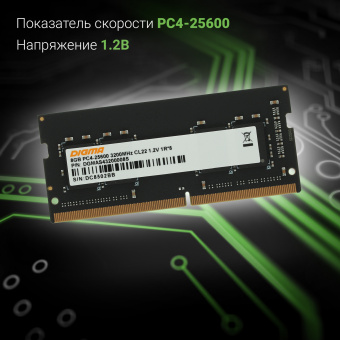 Память DDR4 8GB 3200MHz Digma DGMAS43200008S RTL PC4-25600 CL22 SO-DIMM 260-pin 1.2В single rank Ret - купить недорого с доставкой в интернет-магазине