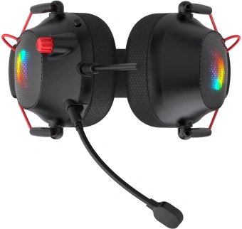 Наушники с микрофоном Оклик HS-L305G черный/красный 2м мониторные оголовье (2060511) - купить недорого с доставкой в интернет-магазине