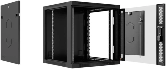 Шкаф коммутационный Cabeus (SH-05F-9U60/60-BK) настенный 9U 600x600мм пер.дв.стекл 60кг черный 540мм 501мм IP20 сталь - купить недорого с доставкой в интернет-магазине