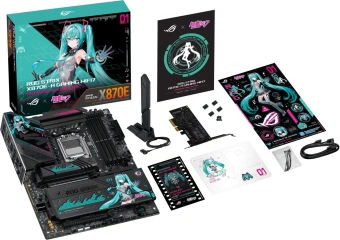 Материнская плата Asus ROG STRIX X870E-H GAMING MIKU Socket AM5 AMD X870E 4xDDR5 ATX AC`97 8ch(7.1) 5Gigabit RAID+HDMI - купить недорого с доставкой в интернет-магазине