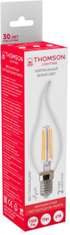 Лампа филам. Thomson Filament TH-B2080 11Вт цок.:E14 свеча 220B 4500K св.свеч.бел.нейт. Tail Candle (упак.:1шт) - купить недорого с доставкой в интернет-магазине