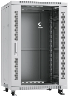 Шкаф коммутационный Cabeus (SH-05C-18U60/60) напольный 18U 600x600мм пер.дв.стекл металл 800кг серый 500мм 50.2кг 220град. 988мм IP20 сталь - купить недорого с доставкой в интернет-магазине