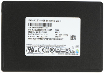 Накопитель SSD Samsung PCIe 4.0 x4 960GB MZQL2960HCJR-00A07 PM9A3 2.5" 1 DWPD - купить недорого с доставкой в интернет-магазине