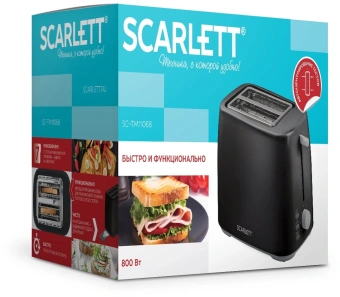 Тостер Scarlett SC-TM11068 800Вт черный - купить недорого с доставкой в интернет-магазине