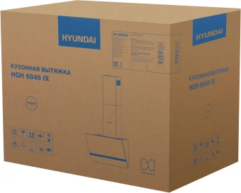 Вытяжка каминная Hyundai HGH 6846 IX черный/нержавеющая сталь управление: сенсорное (1 мотор) - купить недорого с доставкой в интернет-магазине
