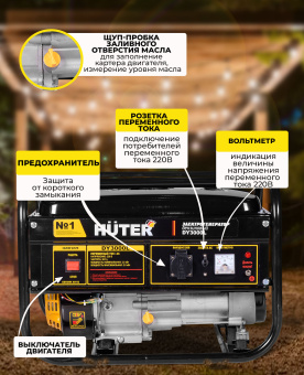 Генератор Huter DY3000L 2.8кВт - купить недорого с доставкой в интернет-магазине