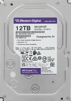 Жесткий диск WD SATA-III 12TB WD122PURP Surveillance Purple Pro (7200rpm) 256Mb 3.5" - купить недорого с доставкой в интернет-магазине