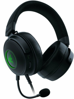 Наушники с микрофоном Razer Kraken V3 HyperSense черный 2м мониторные оголовье (RZ04-03770100-R3M1) - купить недорого с доставкой в интернет-магазине