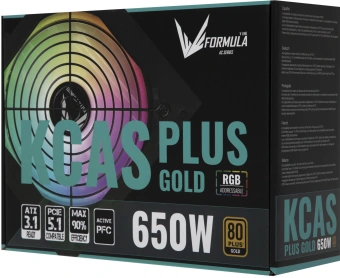 Блок питания Formula ATX 650W AC KCAS PLUS GOLD 650W RGB 80+ gold (20+4pin) APFC 120mm fan color LED 6xSATA RTL - купить недорого с доставкой в интернет-магазине