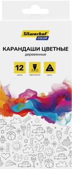 Карандаши цв. Silwerhof Color 2.65мм трехгран. дерево ассорти 12цв. коробка/европод. - купить недорого с доставкой в интернет-магазине