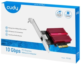 Сетевая карта 10G Ethernet Cudy PE10G PCI Express x4 (упак.:1шт) - купить недорого с доставкой в интернет-магазине