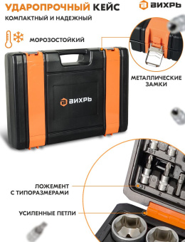 Набор инструментов Вихрь Авто 94 предмета (жесткий кейс) - купить недорого с доставкой в интернет-магазине
