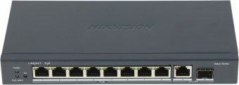 Коммутатор Hikvision DS-3E0510P-E/M(B) 9x1Гбит/с 1SFP 8PoE 58W неуправляемый - купить недорого с доставкой в интернет-магазине
