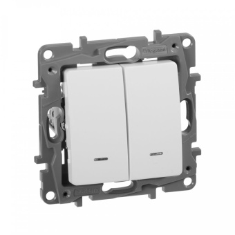 Выключатель Legrand Etika скрыт. 2кл. с подсветкой IP20 белый (672204) - купить недорого с доставкой в интернет-магазине