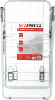 Сушка для белья напольная Starwind SW-CD110301 полез.поверх.:24м белый - купить недорого с доставкой в интернет-магазине