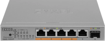 Коммутатор Zyxel XMG-105HP-EU0101F (L2) 5x2.5Гбит/с 1SFP+ 4PoE++ 70W неуправляемый - купить недорого с доставкой в интернет-магазине