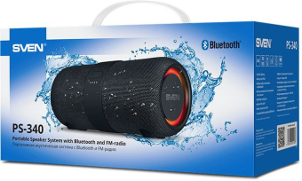 Колонка порт. Sven PS-340 черный 24W 2.0 BT/3.5Jack/USB 10м 3600mAh (SV-021283) - купить недорого с доставкой в интернет-магазине