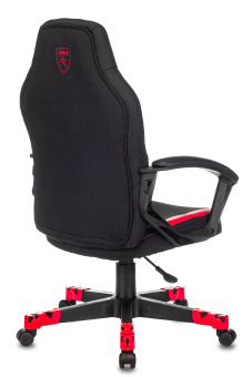 Кресло игровое Zombie 10 черный/красный ткань/эко.кожа крестов. пластик - купить недорого с доставкой в интернет-магазине